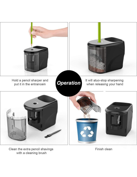 Sacapuntas Eléctrico RIYO RIYO con Cuchilla Pesada y Adaptador Sacapuntas Eléctrico RIYO RIYO con Cuchilla Pesada y Adaptador