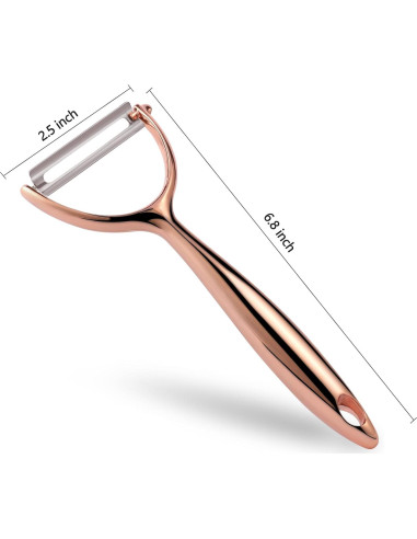 Pelador Ergonómico LIIGEMI de Acero Inoxidable - Oro Rosa