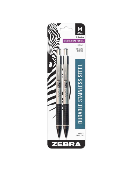 Lápices Mecánicos Zebra Pen M-301 Acero Inoxidable 0.5mm Paquete de 2 Lápices Mecánicos Zebra Pen M-301 Acero Inoxidable 0.5mm Paquete de 2