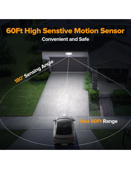 Luz de Sensor de Movimiento UME 302 LED 1800LM IP65 Blanca Luz de Sensor de Movimiento UME 302 LED 1800LM IP65 Blanca