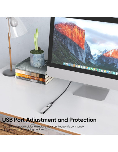 Cable de Extensión USB 1.83m FEMORO Paquete de 2 5Gbps 60W