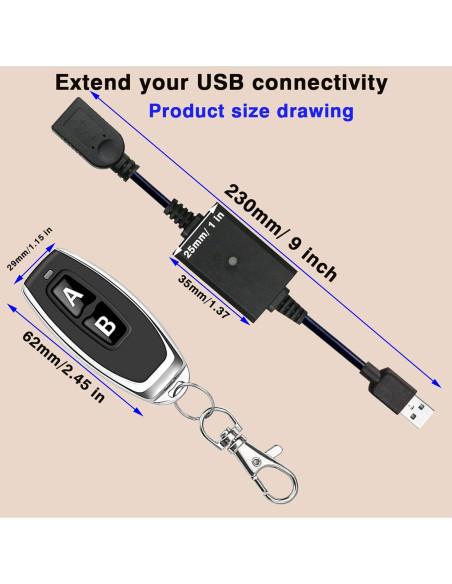 Interruptor Remoto Inalámbrico USB 5V URANT - 1 Transmisor y 1 Receptor Interruptor Remoto Inalámbrico USB 5V URANT - 1 Transmisor y 1 Receptor