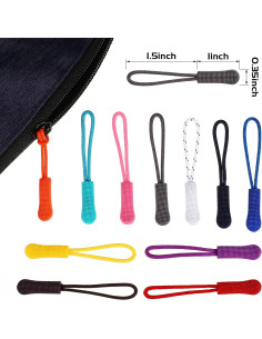 Tiradores de Cremallera WILLBOND 50 Piezas 25 Colores Nylon 2