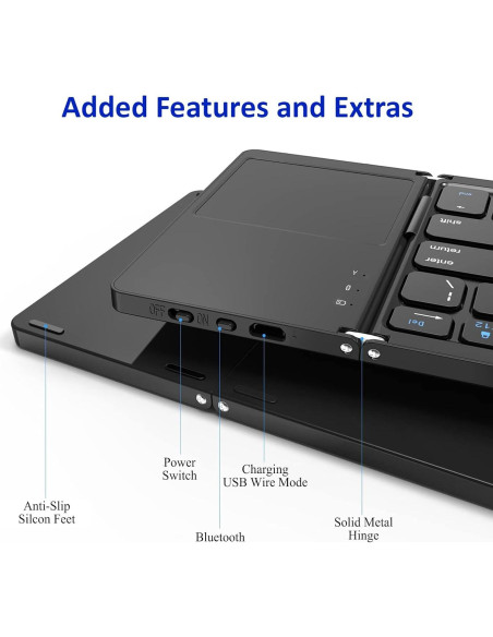 Teclado Inalámbrico Plegable Tek Styz con Touchpad 48h Uso Teclado Inalámbrico Plegable Tek Styz con Touchpad 48h Uso