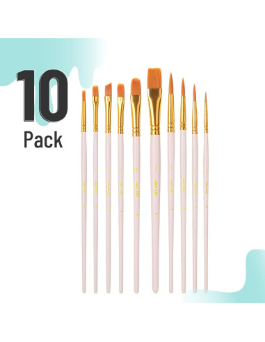 Set de Pinceles de Artista Mr. Pen 10 Pcs Cerda Sintética Beige