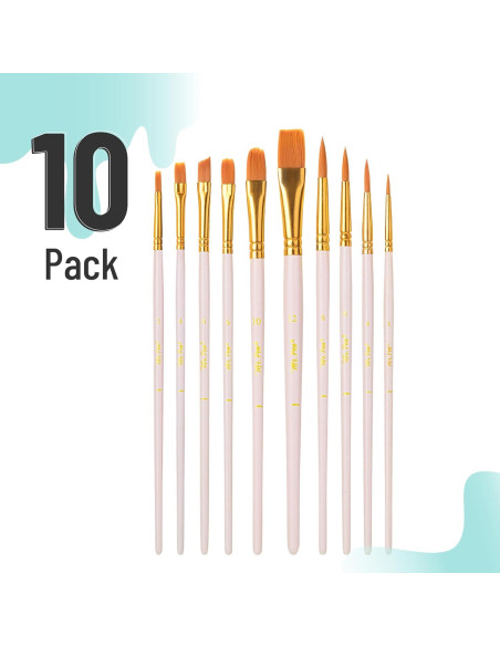 Set de Pinceles de Artista Mr. Pen 10 Pcs Cerda Sintética Beige Set de Pinceles de Artista Mr. Pen 10 Pcs Cerda Sintética Beige