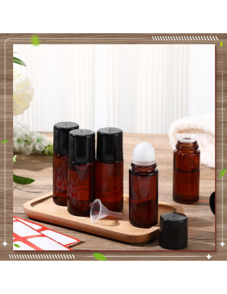 Set 24 Botellas de Vidrio Marrón 30ml con Rodillo Sumind Set 24 Botellas de Vidrio Marrón 30ml con Rodillo Sumind