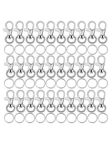 Ganchos giratorios para llaveros Anezus 100 piezas metal plata Ganchos giratorios para llaveros Anezus 100 piezas metal plata