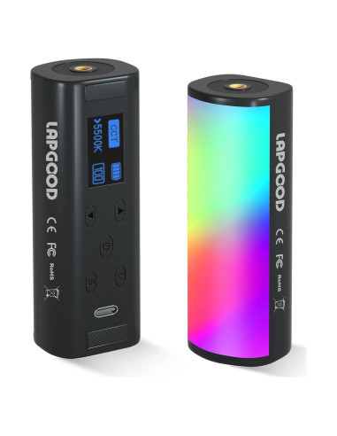 Varita de Luz LED RGB Portátil Lapgood 12cm 2500-9000K