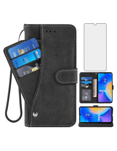 Funda Flip Asuwish para TCL 20 SE con Protector de Pantalla