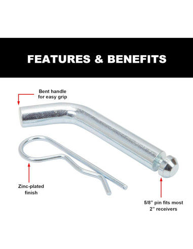 Pasador de Remolque Torin 50.8 cm con Clip 1.59 cm - Modelo ATRLY2101D