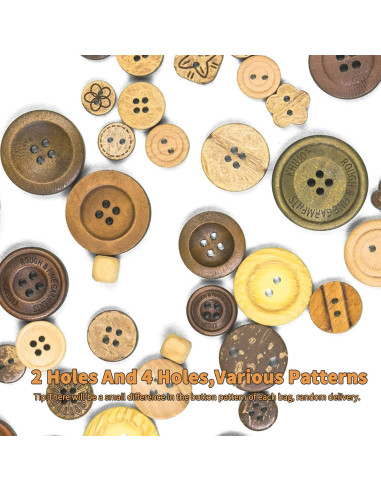 Botones de Madera Mixtos Ijonie para Manualidades 400 Piezas