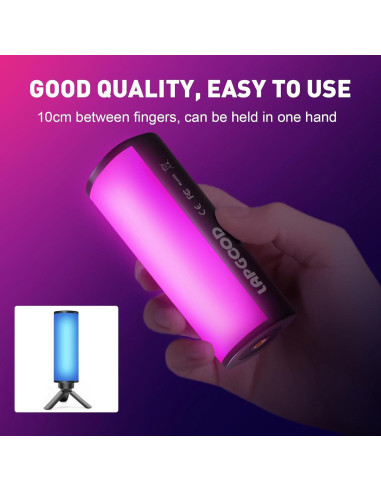 Varita de Luz LED RGB Portátil Lapgood 12cm 2500-9000K