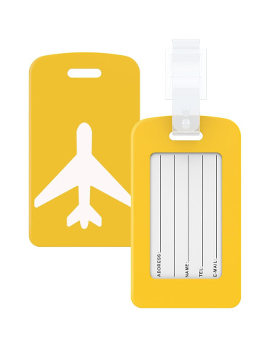 Etiquetas de Equipaje de Silicona Maromalife 2 Piezas Amarillo