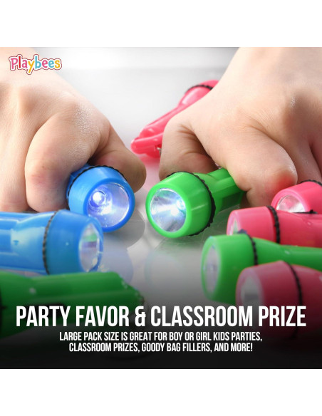 Paquete de 24 Mini Linternas LED Playbees Llavero Colores Paquete de 24 Mini Linternas LED Playbees Llavero Colores