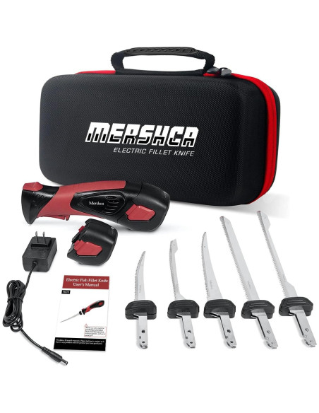 Cuchillo de Filete Eléctrico Inalámbrico Mershca 5 Cuchillas 25cm Cuchillo de Filete Eléctrico Inalámbrico Mershca 5 Cuchillas 25cm