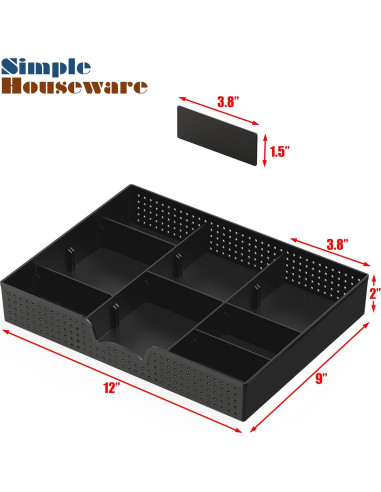 Organizador de Cajones Simple Houseware 9 Compartimentos Negro
