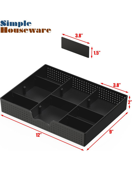 Organizador de Cajones Simple Houseware 9 Compartimentos Negro Organizador de Cajones Simple Houseware 9 Compartimentos Negro