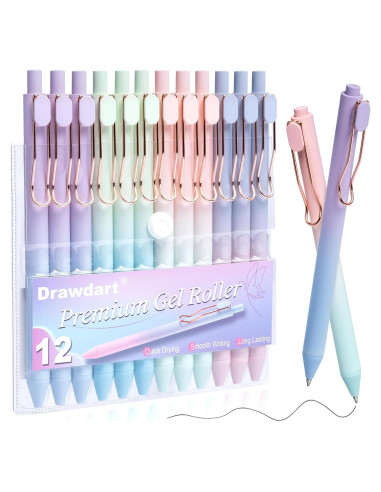 Bolígrafos Retráctiles Drawdart 12 Pcs Tinta Negra 0.5mm
