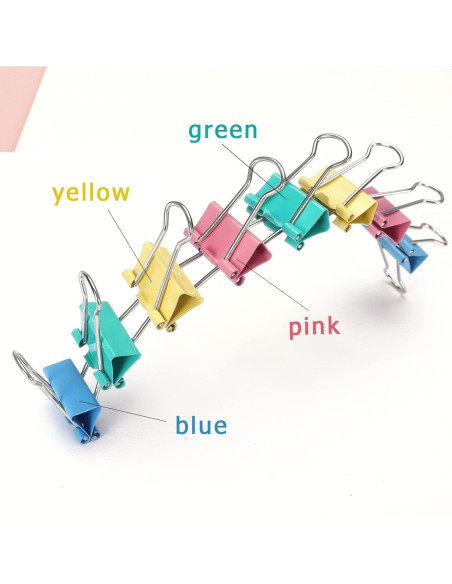 Clip de Encuadernación ZZTX Multicolor 40 Piezas 1.9 cm Clip de Encuadernación ZZTX Multicolor 40 Piezas 1.9 cm
