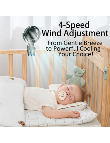 Ventilador Portátil JISULIFE Life1 Plus, 4 Velocidades, 720