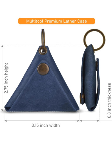 Monedero de Llave de Cuero Genuino Azul - Compacto y Seguro
