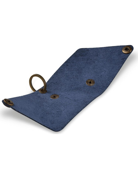 Monedero de Llave de Cuero Genuino Azul - Compacto y Seguro Monedero de Llave de Cuero Genuino Azul - Compacto y Seguro