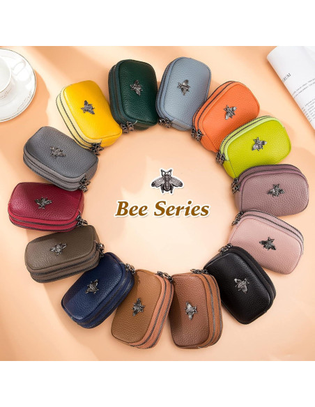 Monedero de Cuero imeetu para Mujeres con 2 Cremalleras Monedero de Cuero imeetu para Mujeres con 2 Cremalleras