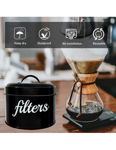 Soporte de Filtro de Café Rústico Blanco - Almacenamiento Organizador