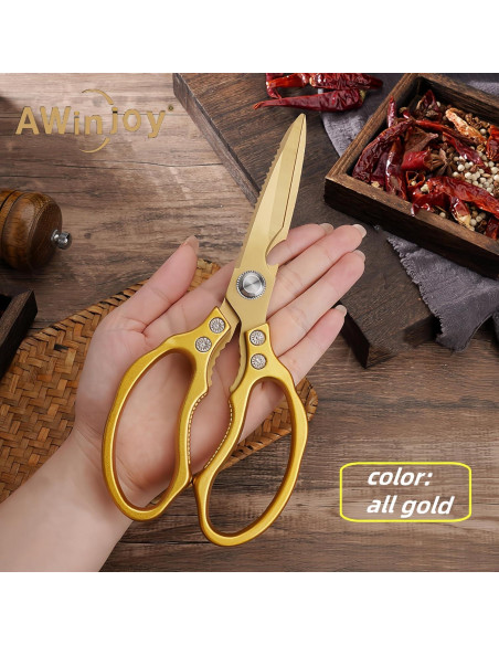 Tijeras de Cocina AWinjoy Doradas Multifuncionales 257g Tijeras de Cocina AWinjoy Doradas Multifuncionales 257g
