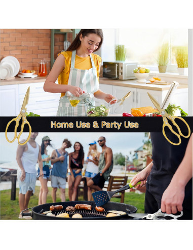 Tijeras de Cocina AWinjoy Doradas Multifuncionales 257g