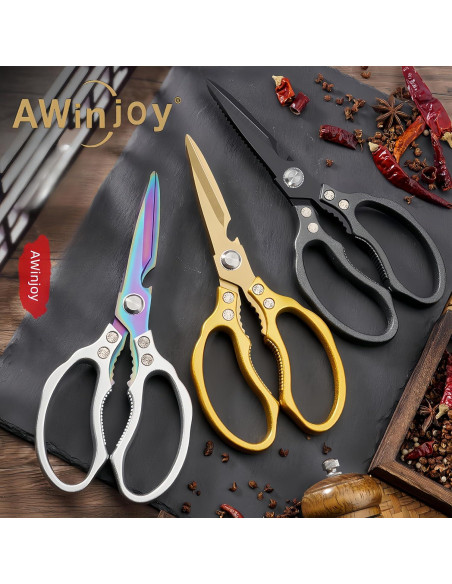 Tijeras de Cocina AWinjoy Doradas Multifuncionales 257g Tijeras de Cocina AWinjoy Doradas Multifuncionales 257g