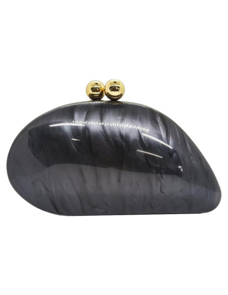 Bolso Clutch de Acrílico CUXVA Negro en Forma de Concha Bolso Clutch de Acrílico CUXVA Negro en Forma de Concha