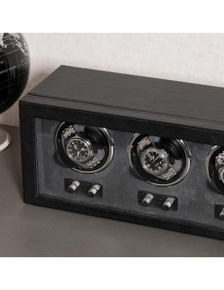 Enrollador de Relojes Automáticos ROTHWELL Triple Negro/Grey Enrollador de Relojes Automáticos ROTHWELL Triple Negro/Grey
