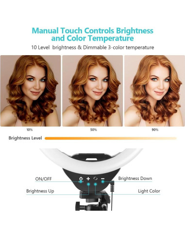 Luz de Anillo LED Sensyne 25,4 cm con Trípode 127 cm