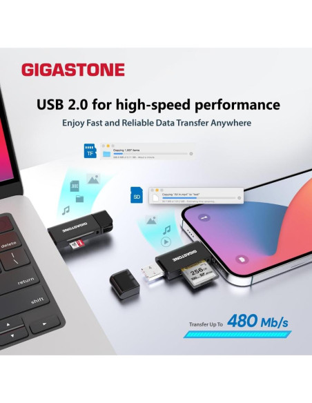 Lector de Tarjetas SD Gigastone 5-en-1 USB-A/USB-C Paquete 10 Lector de Tarjetas SD Gigastone 5-en-1 USB-A/USB-C Paquete 10