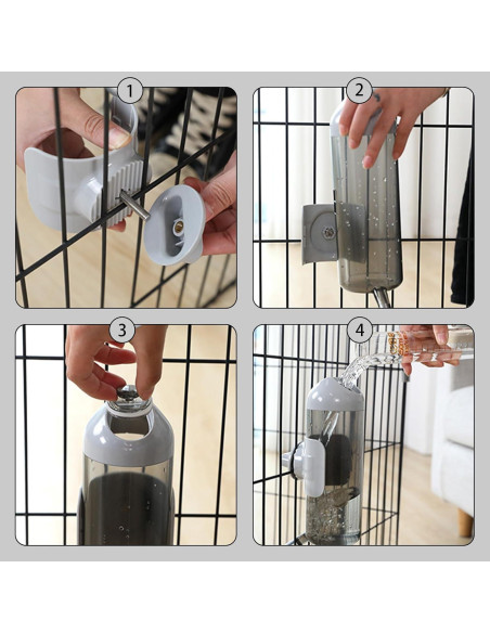 Botella de Agua para Mascotas Septillar 500ml Gris Libre de BPA Botella de Agua para Mascotas Septillar 500ml Gris Libre de BPA