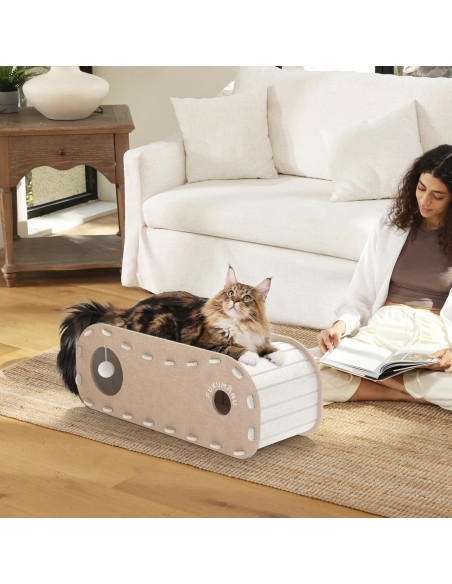 Cama para Gatos FUKUMARU Beige 80 cm Cueva Extra Grande Cama para Gatos FUKUMARU Beige 80 cm Cueva Extra Grande