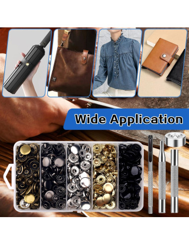 Kit de Broches a Presión 507PCS XRIHSNAVI 15mm Acero Inoxidable