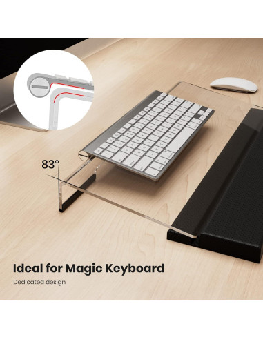 Soporte de Teclado Acrílico YILAXIA con Reposamuñecas Ergonómico