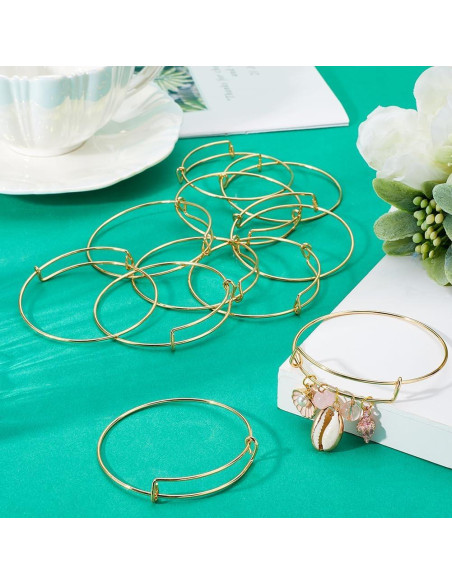 12 Pulseras Expandibles de Oro SUNNYCLUE para Hacer Joyas 12 Pulseras Expandibles de Oro SUNNYCLUE para Hacer Joyas