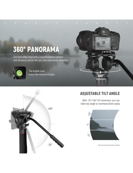 Monopod Profesional NEEWER 179cm Aluminio con Cabezal Fluido Monopod Profesional NEEWER 179cm Aluminio con Cabezal Fluido
