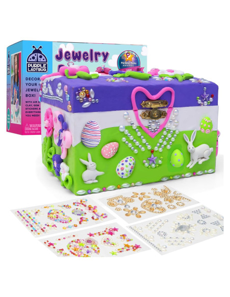 Kit de Artesanía Cajón de Joyas Purple Ladybug con Arcilla Kit de Artesanía Cajón de Joyas Purple Ladybug con Arcilla