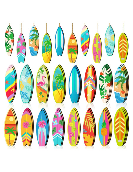 Adornos de Madera Geelin 36 Pcs Verano Tabla de Surf Adornos de Madera Geelin 36 Pcs Verano Tabla de Surf