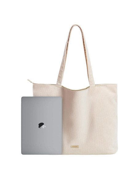 Bolsa Tote Vandel Corduroy con Cremallera y Bolsillos Bolsa Tote Vandel Corduroy con Cremallera y Bolsillos