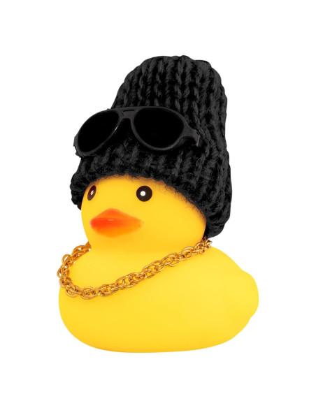 Ornamento de coche pato de goma Wonuu con casco y gafas Ornamento de coche pato de goma Wonuu con casco y gafas