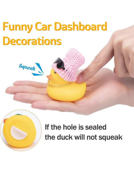 Ornamento de coche pato de goma Wonuu con casco y gafas Ornamento de coche pato de goma Wonuu con casco y gafas