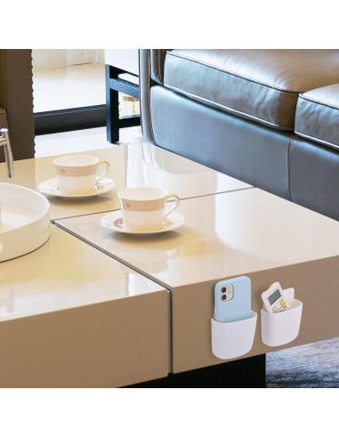 Soporte para Control Remoto Tecbeauty 8 Pcs Blanco Organizador