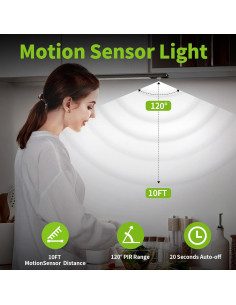 Luces Bajo Gabinete Luck Around, 2 Pzs, Sensor Movimiento, 76 LED 2
