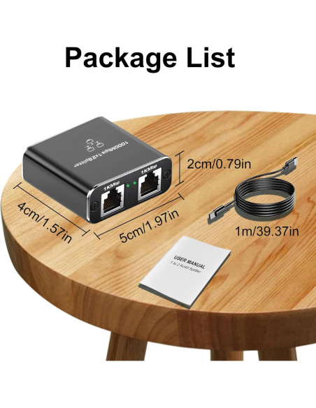 Divisor Ethernet Gigabit 1 a 2 Pushua 1000Mbps USB Divisor Ethernet Gigabit 1 a 2 Pushua 1000Mbps USB